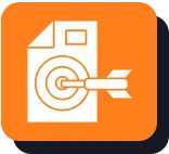 Orange lightbulb icon on a purple background